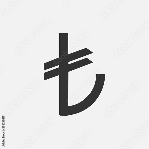Currency icon. Money. Turkish lira. Vector illustration.