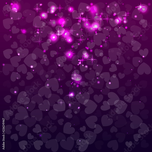 Abstract background with hearts. Valentine Day. Vector illustration. Red color.
