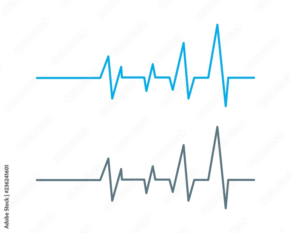 Heartbeat Cardiogram Icon Vector Logo Template
