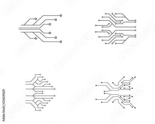 circuit technology ilustration vector template