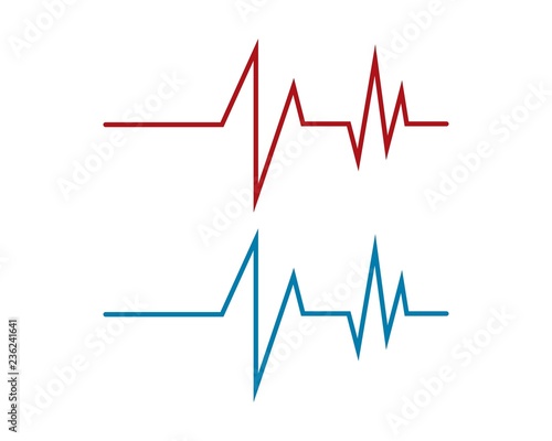 Heartbeat Cardiogram Icon Vector Logo Template 
