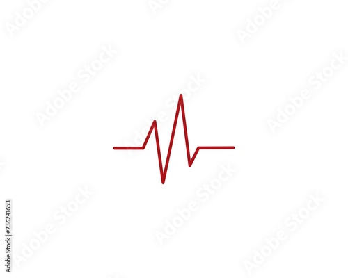 Heartbeat Cardiogram Icon Vector Logo Template