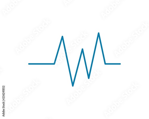 Heartbeat Cardiogram Icon Vector Logo Template