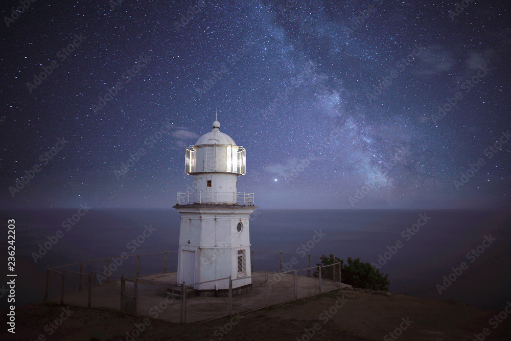 Lighthouse at night.