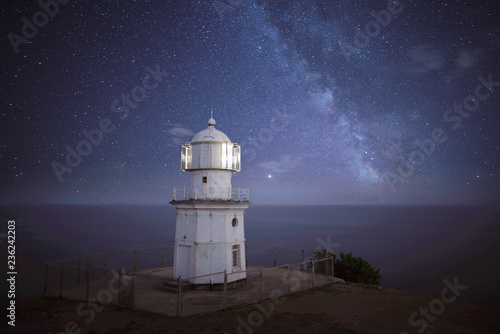 Lighthouse at night.