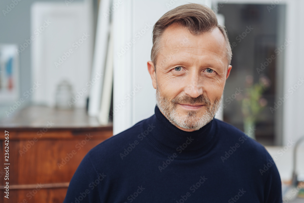 Attractive middle age man closeup portrait Attractive middle age man closeup portrait
