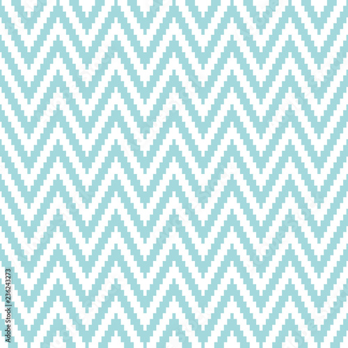 Seamless Pattern Pixel Chevron Blue/White