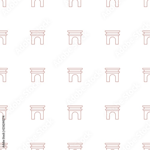 european pattern repeat seamless on white background. Editable line european icons from architecture collection. Arc de Triomphe icon for web and mobile.