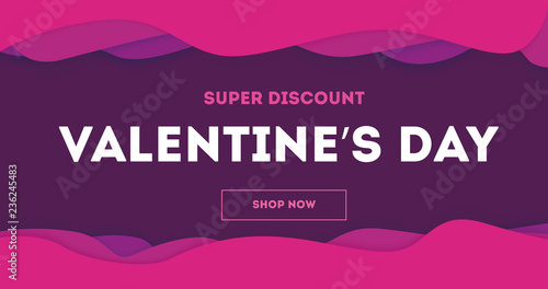 Valentines day sale paper background. Vector illustration. Wallpaper, flyers, invitation, posters, brochure, banners.