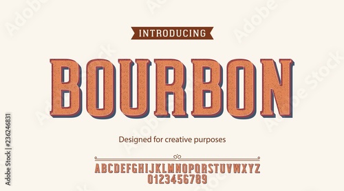 Bourbon typeface.For labels and different type designs