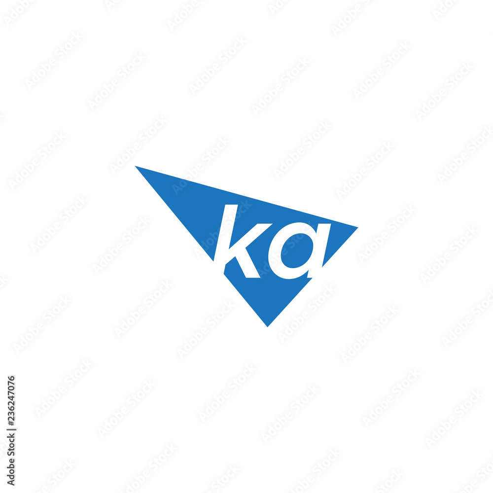 initial two letter ka negative space triangle logo - obrazy, fototapety, plakaty 