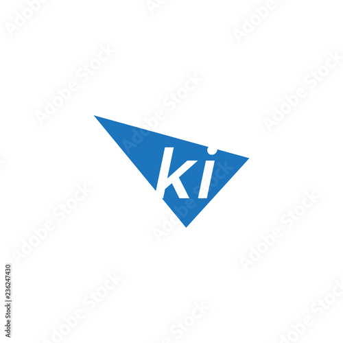 Free Download initial two letter ki negative space triangle logo - GFXLoad