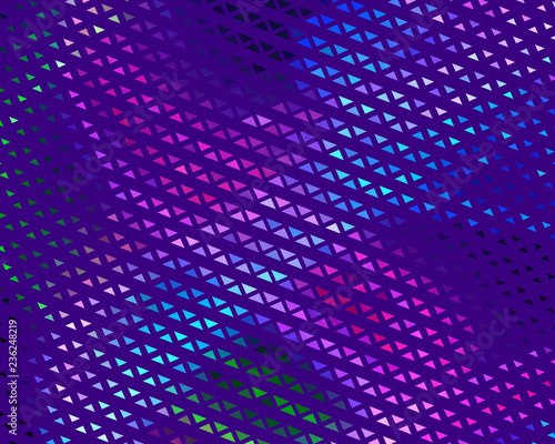 Bright dynamic background with wavy lines of circles, dots. Rounds of different scale neon color. Vector illustration.