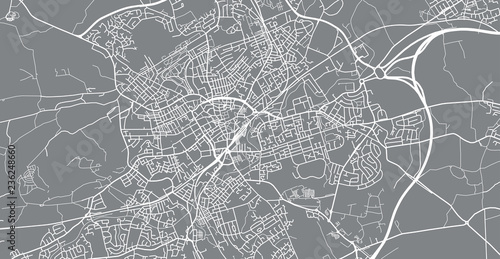 Urban vector city map of Blackburn, England