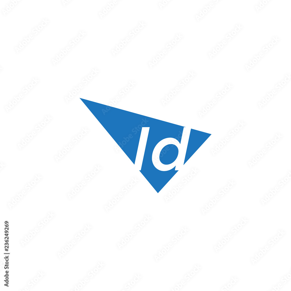 initial two letter ld negative space triangle logo initial two letter ld negative space triangle logo
