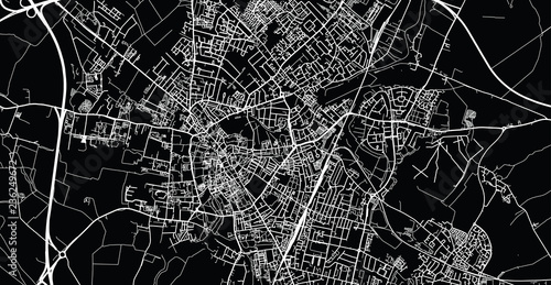 Urban vector city map of Cambridge, England