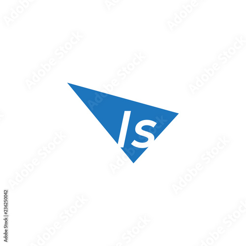 initial two letter ls negative space triangle logo