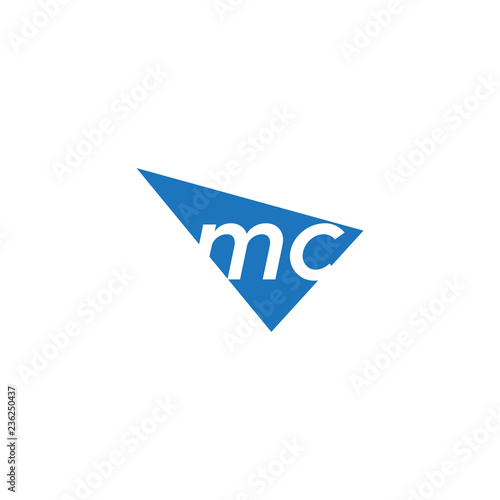 initial two letter mc negative space triangle logo