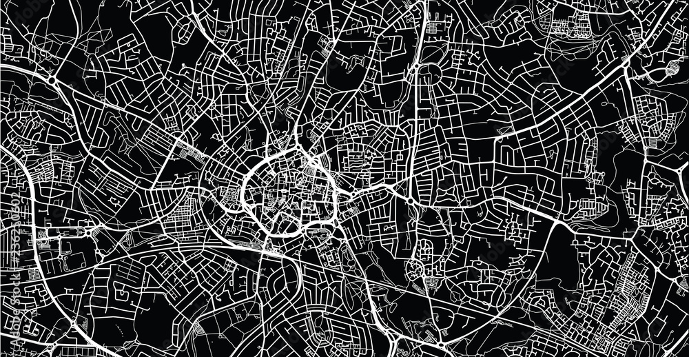 Fototapeta Mapa miasta wektor miejskich Coventry, Anglia