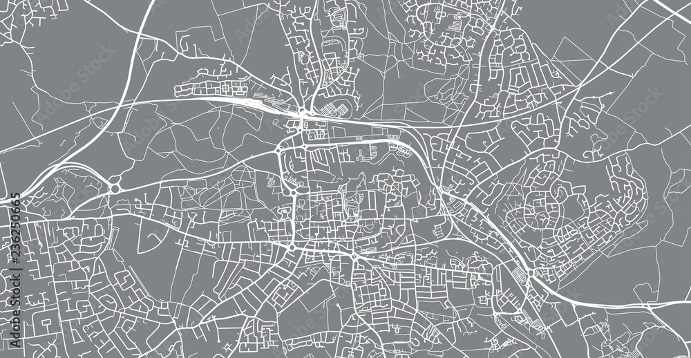 Obraz premium Urban vector city map of Colchester, England