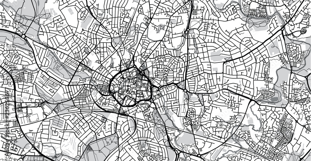 Fototapeta premium Urban vector city map of Coventry, England