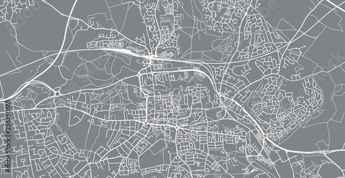 Urban vector city map of Colchester, England