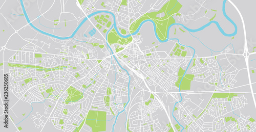 Urban vector city map of Carlise  England