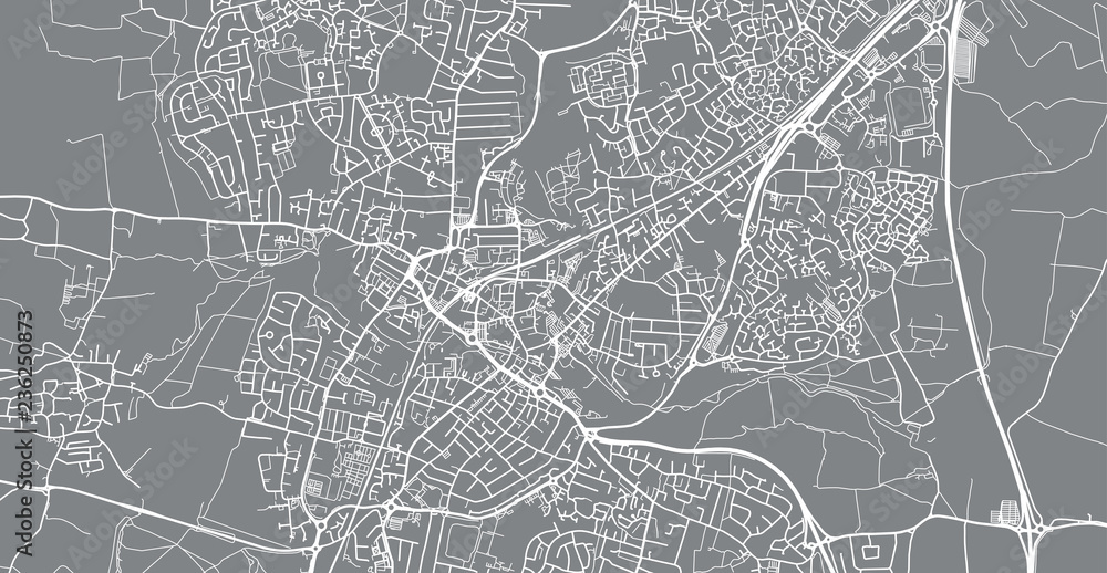 Obraz premium Mapa miasta miejskiego wektor Chelmsford w Anglii