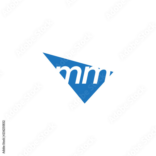 Free Download initial two letter mm negative space triangle logo - GFXLoad
