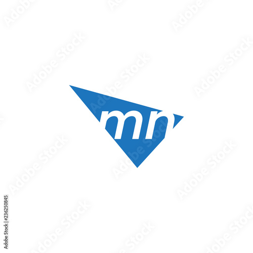 initial two letter mn negative space triangle logo