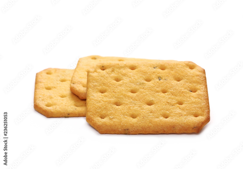 Salty crackers isolated on white background Salty crackers isolated on white background