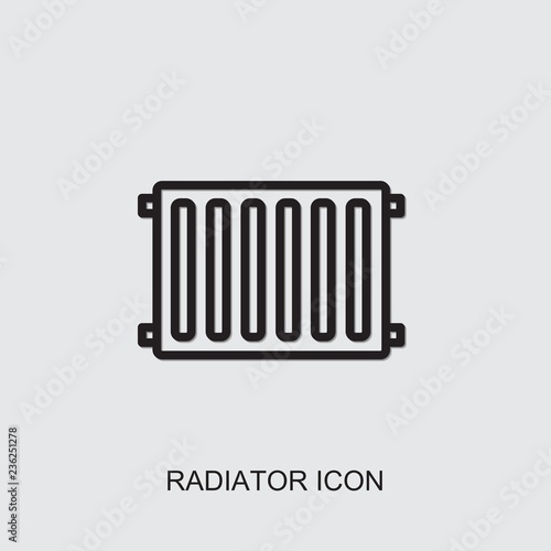 radiator icon. outline radiator icon from smarthome collection. Use for web, mobile, infographics and UI/UX elements. Trendy radiator icon.