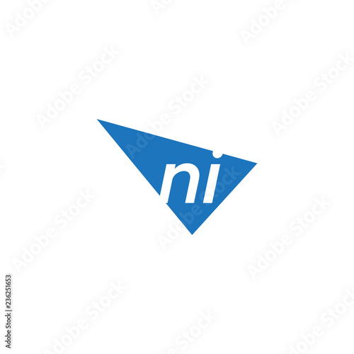Free Download initial two letter ni negative space triangle logo - GFXLoad