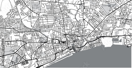 Urban vector city map of Hull, England