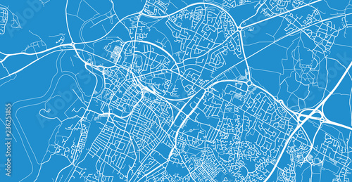 Urban vector city map of Gloucester, England photo