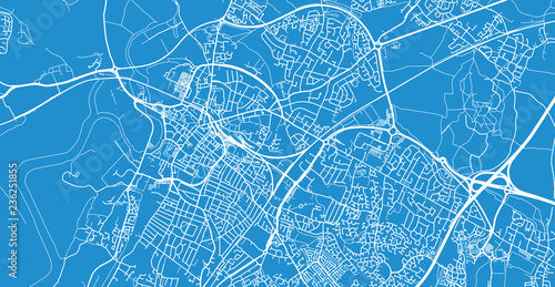 Картината върху платно Urban vector city map of Gloucester, England