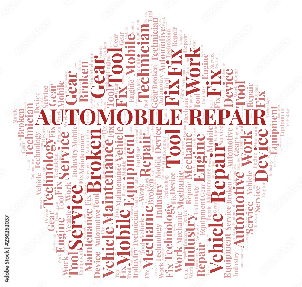 Automobile Repair word cloud.