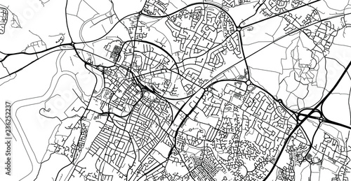 Urban vector city map of Gloucester, England