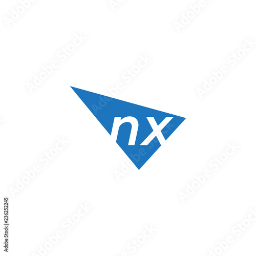 Free Download initial two letter nx negative space triangle logo - GFXLoad