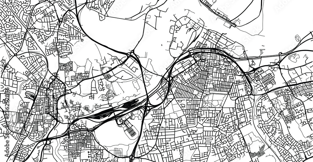 Naklejka premium Urban vector city map of Middlesborough, England