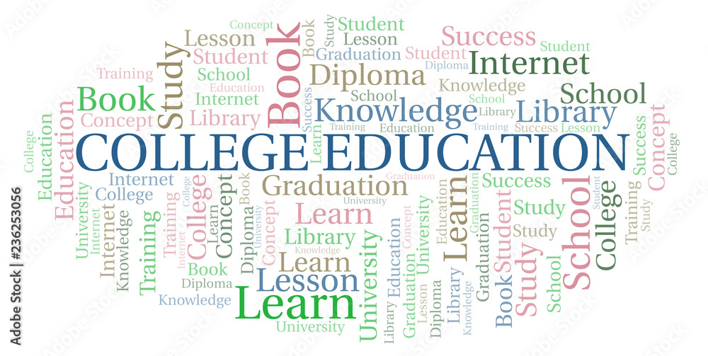 College Education word cloud. College Education word cloud.