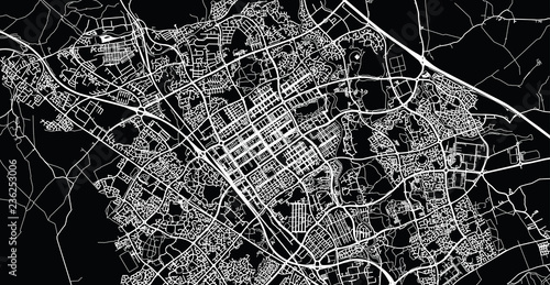 Urban vector city map of Milton Keynes, England photo