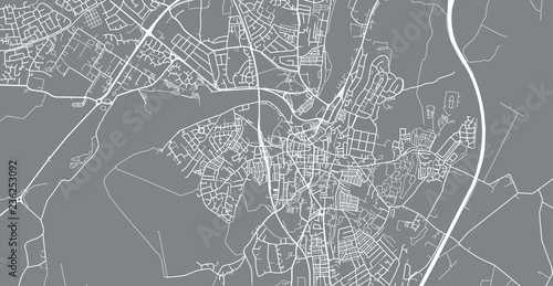 Canvas Print Urban vector city map of Lancaster, England