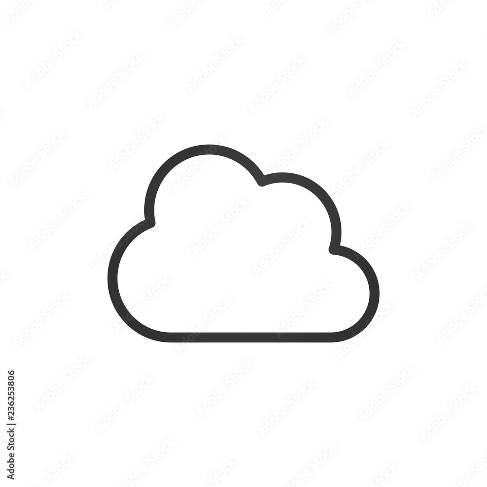Clouds Icons. Black linear Design. Vector Illustration. Clouds Icons. Black linear Design. Vector Illustration.
