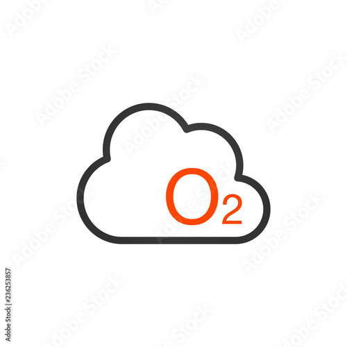 O2 icon - vector oxygen sign symbol. nature illustration isolated on white background.