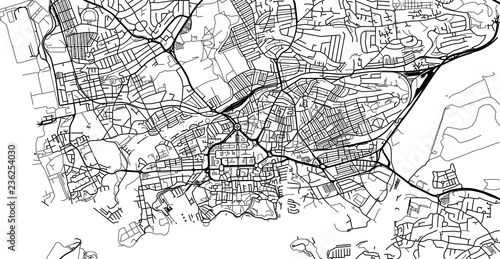 Urban vector city map of Plymouth  England