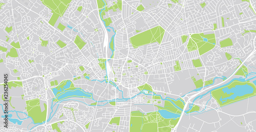 Urban vector city map of Northampton  England