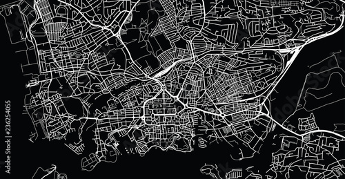 Urban vector city map of Plymouth, England photo