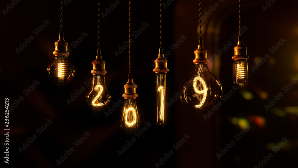 light bulb. new year 2019. edison light bulb light bulb. new year 2019. edison light bulb