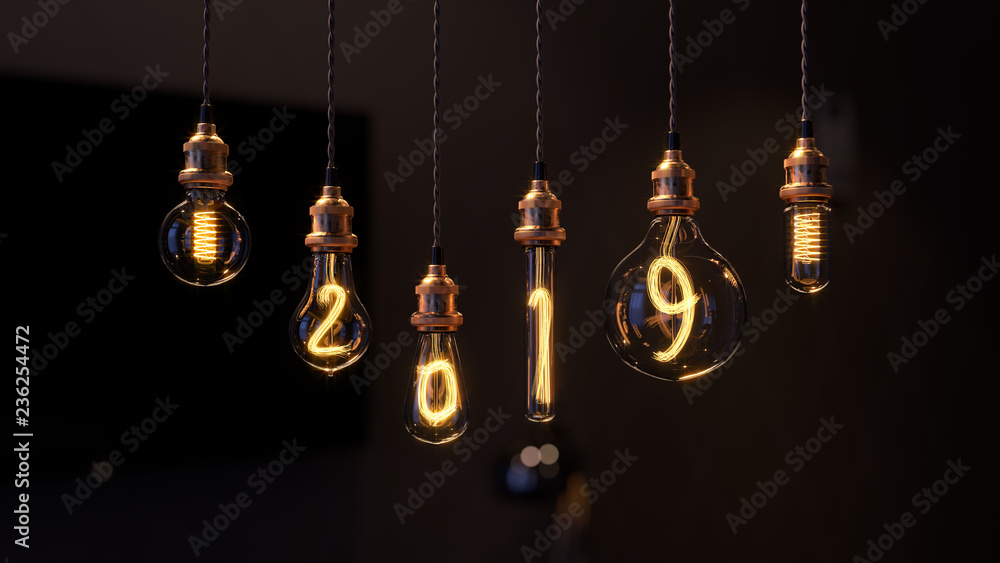 light bulb. new year 2019. edison light bulb light bulb. new year 2019. edison light bulb